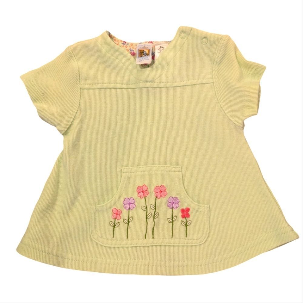Vintage infant pastel floral embroidered dress size 6/9 months
